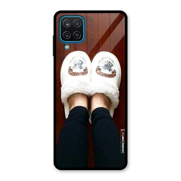 White Feets Glass Back Case for Galaxy A12