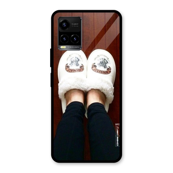 White Feets Glass Back Case for Vivo Y21 2021