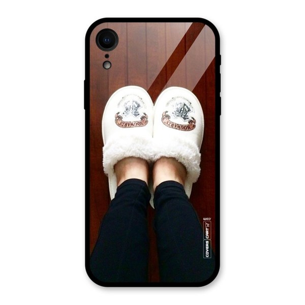 White Feets Glass Back Case for XR