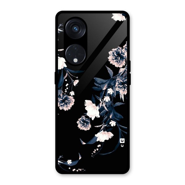 White Flora Glass Back Case for Reno8 T 5G