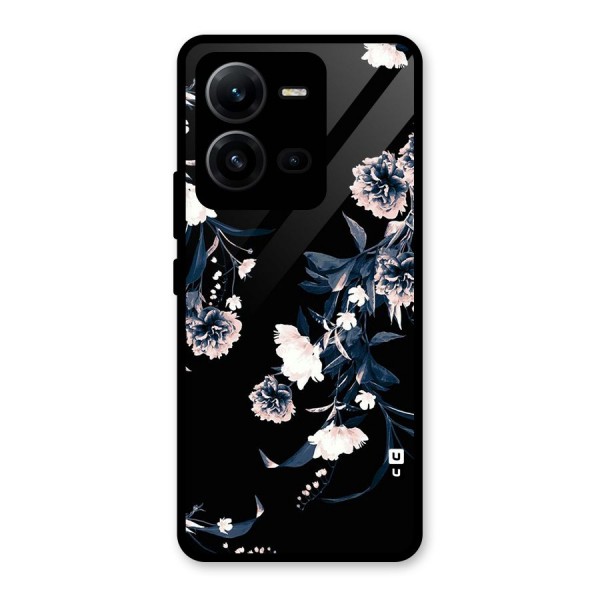 White Flora Glass Back Case for Vivo V25