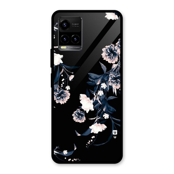 White Flora Glass Back Case for Vivo Y21G