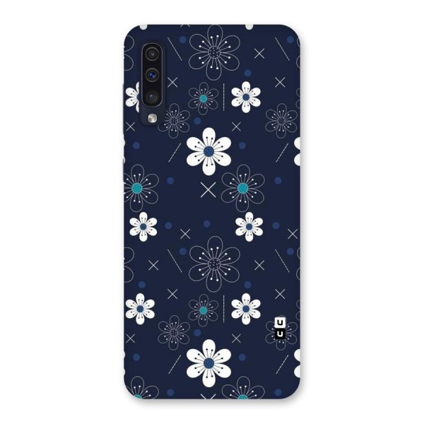 White Floral Shapes Back Case for Galaxy A50