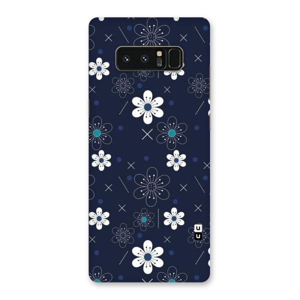 White Floral Shapes Back Case for Galaxy Note 8