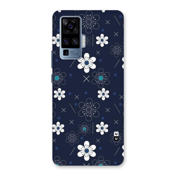 White Floral Shapes Back Case for Vivo X50 Pro