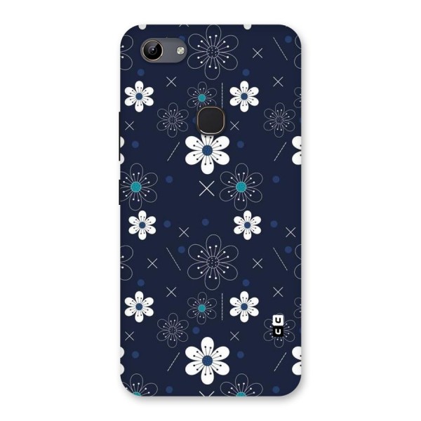 White Floral Shapes Back Case for Vivo Y81