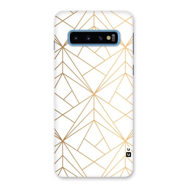 White Golden Zig Zag Back Case for Galaxy S10