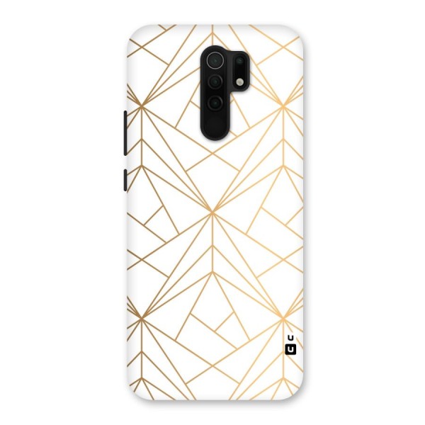 White Golden Zig Zag Back Case for Redmi 9 Prime