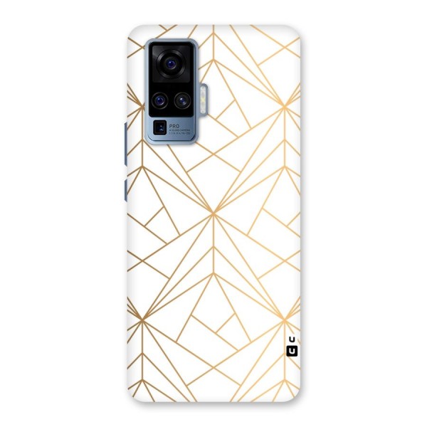 White Golden Zig Zag Back Case for Vivo X50 Pro