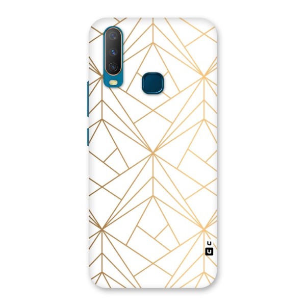 White Golden Zig Zag Back Case for Vivo Y12