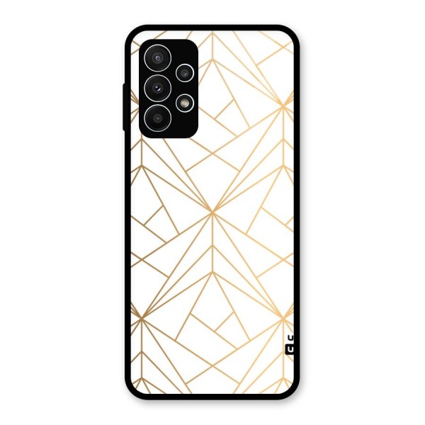 White Golden Zig Zag Glass Back Case for Galaxy A23