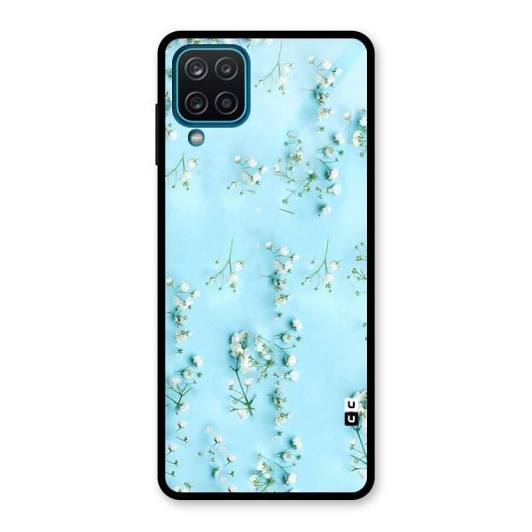 White Lily Design Glass Back Case for Galaxy A12