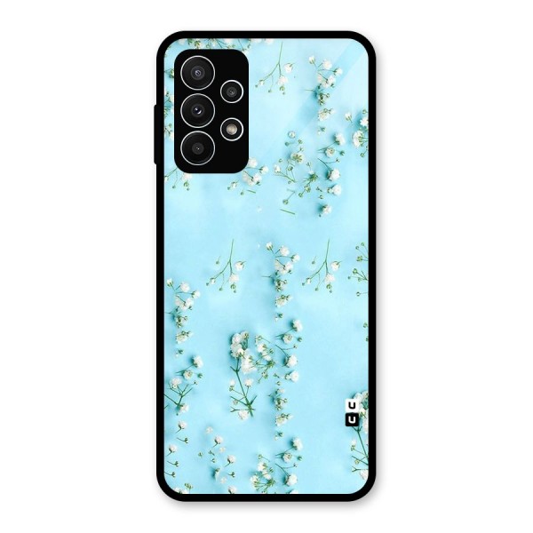 White Lily Design Glass Back Case for Galaxy A23