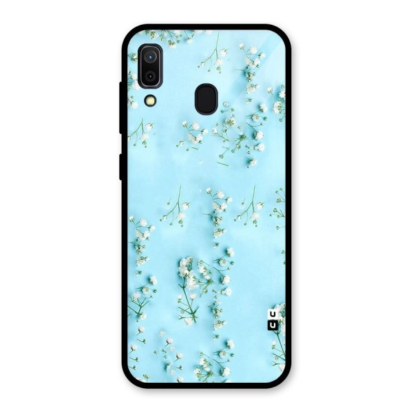 White Lily Design Glass Back Case for Galaxy A30