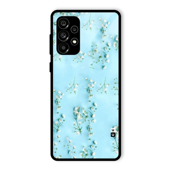 White Lily Design Glass Back Case for Galaxy A73 5G