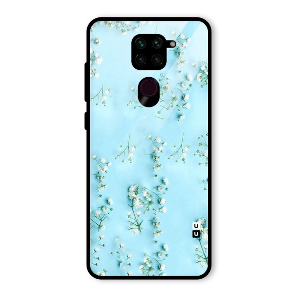 White Lily Design Glass Back Case for Redmi Note 9