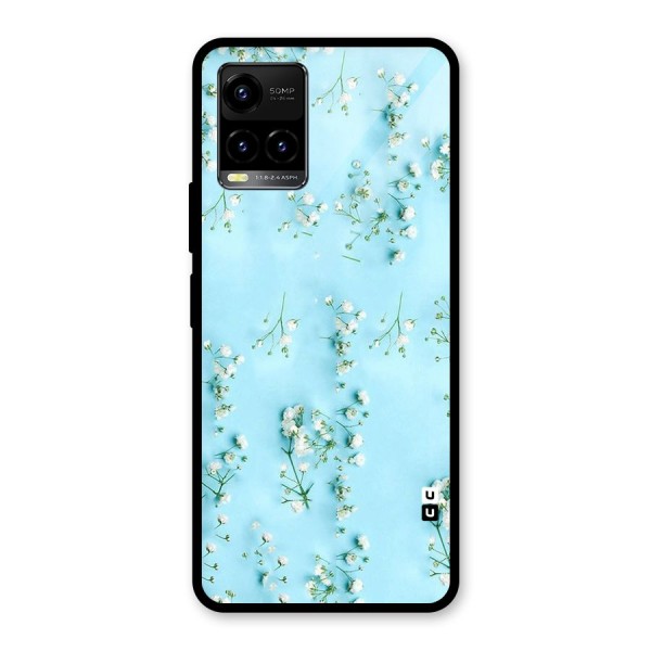 White Lily Design Glass Back Case for Vivo Y21A