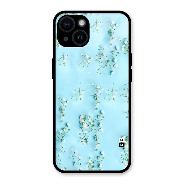 White Lily Design Glass Back Case for iPhone 14