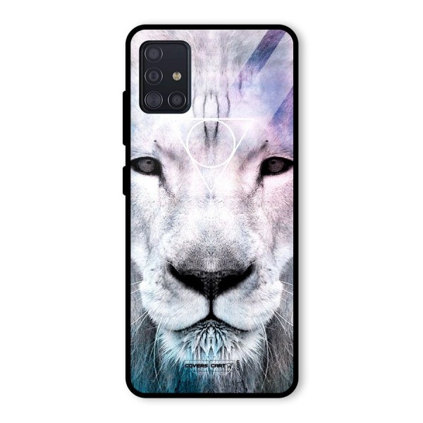 White Lion Glass Back Case for Galaxy A51