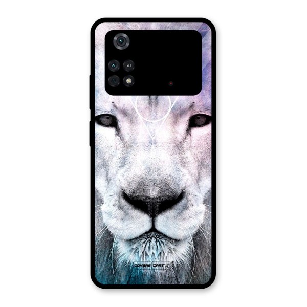 White Lion Glass Back Case for Poco M4 Pro 4G