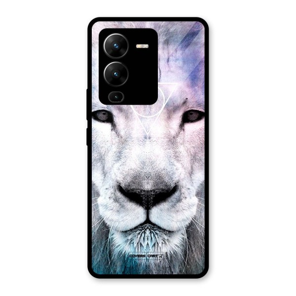 White Lion Glass Back Case for Vivo V25 Pro