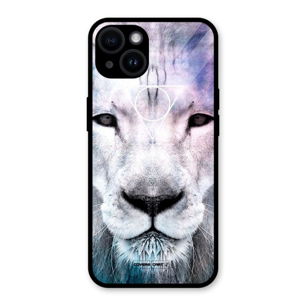 White Lion Glass Back Case for iPhone 14