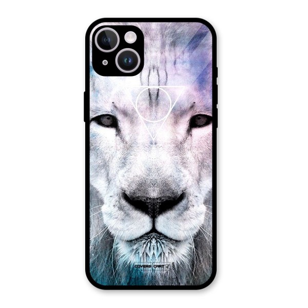 White Lion Glass Back Case for iPhone 14 Plus