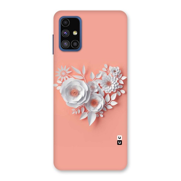 White Paper Flower Back Case for Galaxy M51