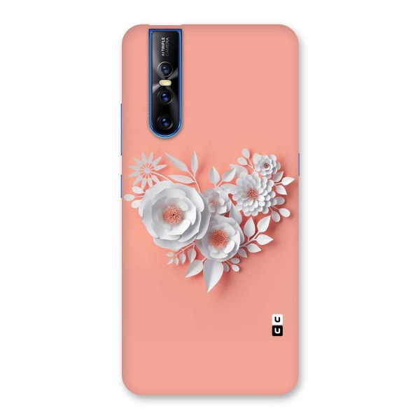 White Paper Flower Back Case for Vivo V15 Pro