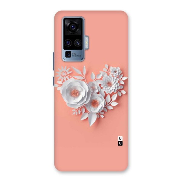 White Paper Flower Back Case for Vivo X50 Pro