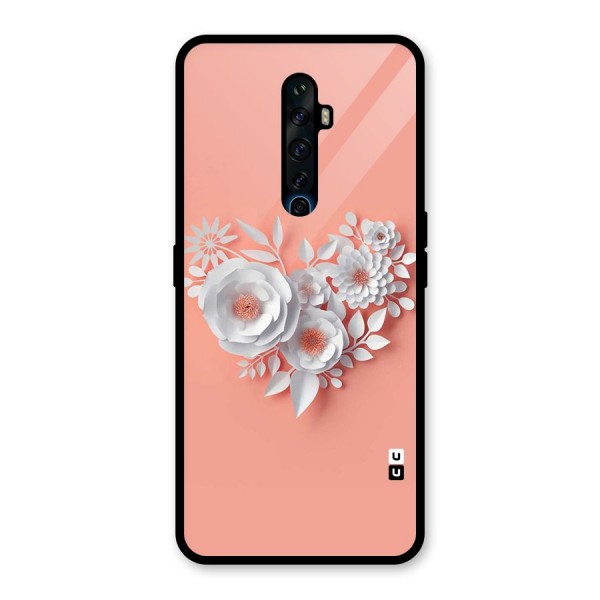 White Paper Flower Glass Back Case for Oppo Reno2 Z