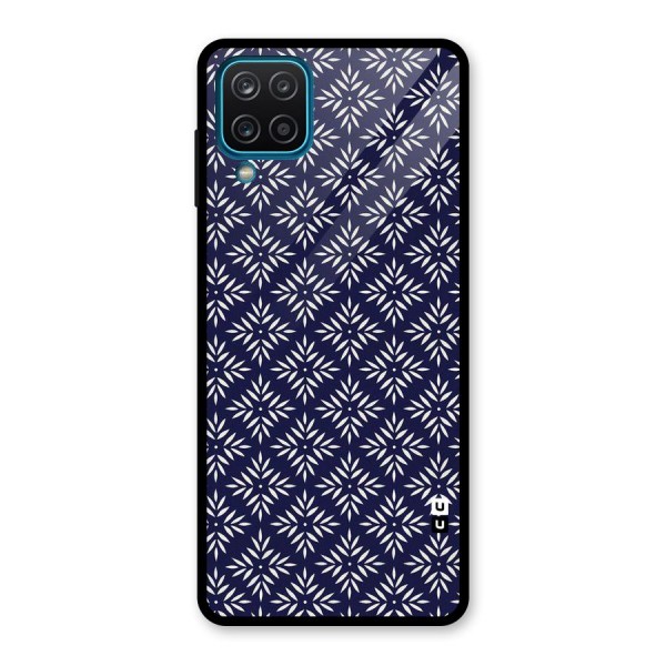 White Petals Pattern Glass Back Case for Galaxy A12