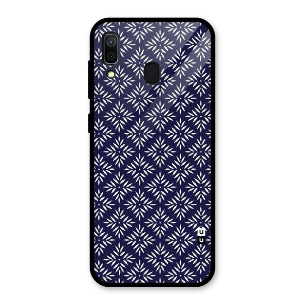 White Petals Pattern Glass Back Case for Galaxy A30