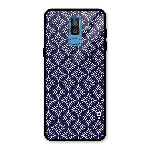 White Petals Pattern Glass Back Case for Galaxy J8