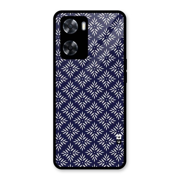 White Petals Pattern Glass Back Case for Oppo A57 2022