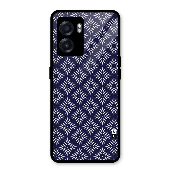 White Petals Pattern Glass Back Case for Oppo K10 (5G)