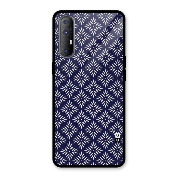 White Petals Pattern Glass Back Case for Oppo Reno3 Pro