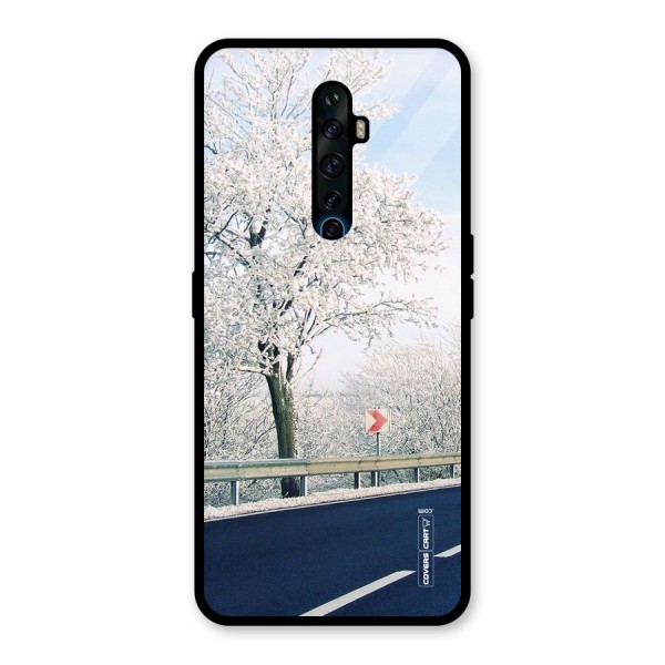 White Snow Tree Glass Back Case for Oppo Reno2 Z