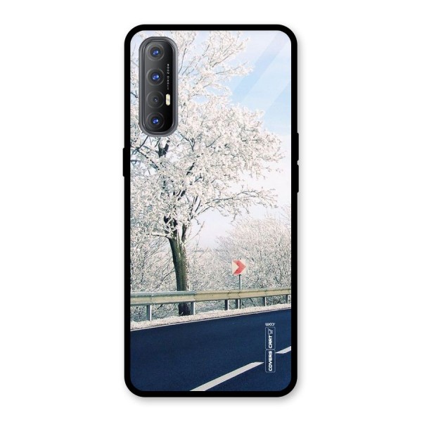 White Snow Tree Glass Back Case for Oppo Reno3 Pro