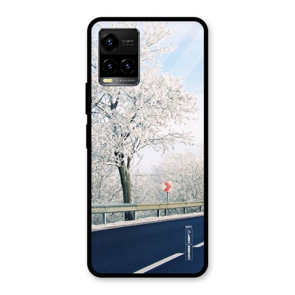 White Snow Tree Glass Back Case for Vivo Y21 2021