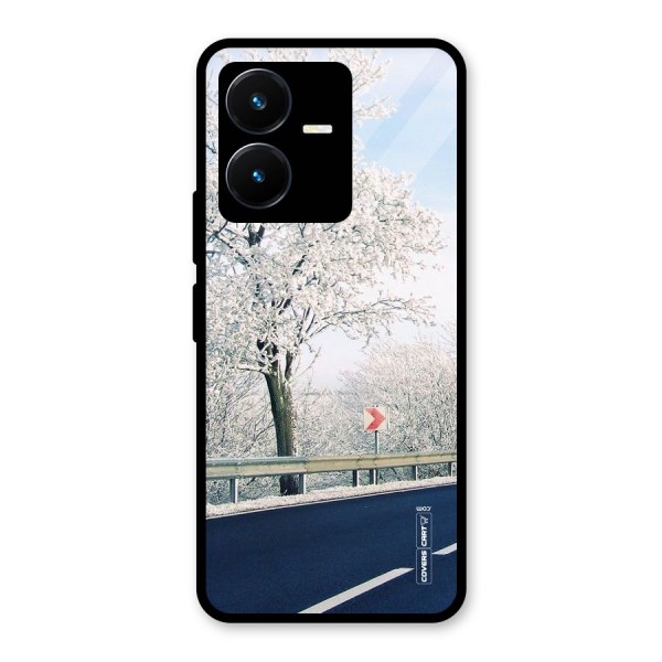 White Snow Tree Glass Back Case for Vivo Y22