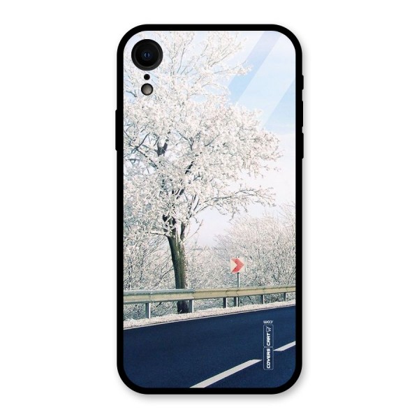 White Snow Tree Glass Back Case for XR