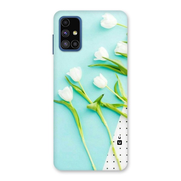 White Tulips Back Case for Galaxy M51