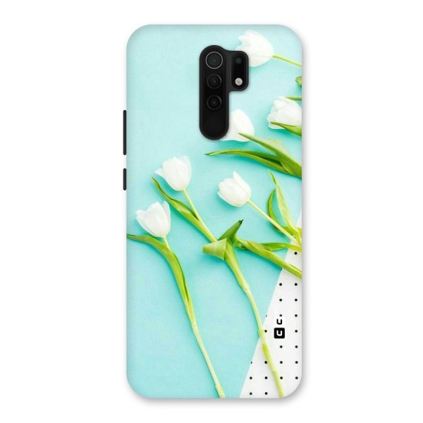 White Tulips Back Case for Redmi 9 Prime