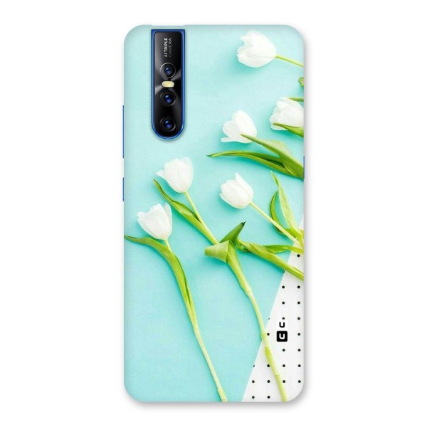 White Tulips Back Case for Vivo V15 Pro