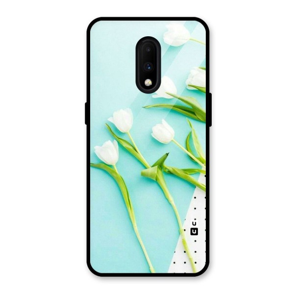 White Tulips Glass Back Case for OnePlus 7