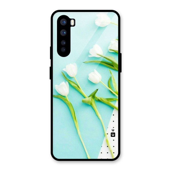 White Tulips Glass Back Case for OnePlus Nord