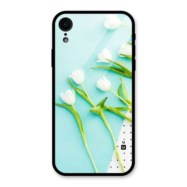 White Tulips Glass Back Case for XR