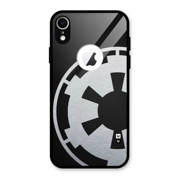 White Wheel Glass Back Case for iPhone XR Logo Cut