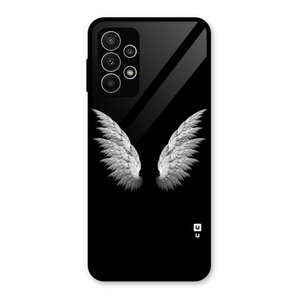 White Wings Glass Back Case for Galaxy A23